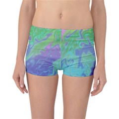 Green Blue Pink Color Splash Reversible Boyleg Bikini Bottoms