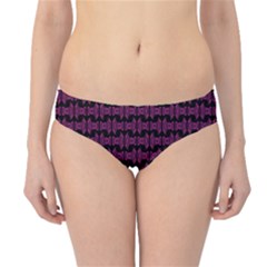 Pink Black Retro Tiki Pattern Hipster Bikini Bottoms