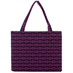 Pink Black Retro Tiki Pattern Mini Tote Bag