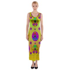 Floral Love And Why Not In Neon Fitted Maxi Dress