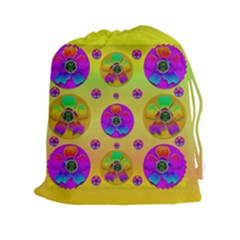 Floral Love And Why Not In Neon Drawstring Pouches (xxl) by pepitasart