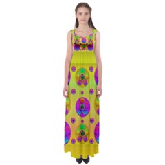 Floral Love And Why Not In Neon Empire Waist Maxi Dress