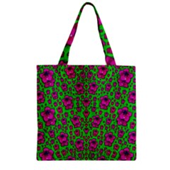 Fantasy Valentine In Floral Love And Peace Time Zipper Grocery Tote Bag