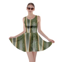 Green Brown Zigzag Skater Dress by BrightVibesDesign