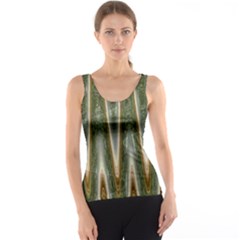 Green Brown Zigzag Tank Top