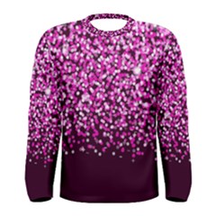 Pink Glitter Rain Men s Long Sleeve Tee