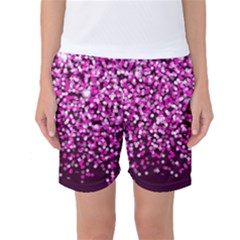 Pink Glitter Rain Women s Basketball Shorts