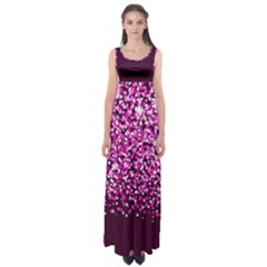 Pink Glitter Rain Empire Waist Maxi Dress