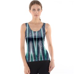 Blue Turquoise Zigzag Pattern Tank Top by BrightVibesDesign