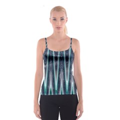 Blue Turquoise Zigzag Pattern Spaghetti Strap Top by BrightVibesDesign