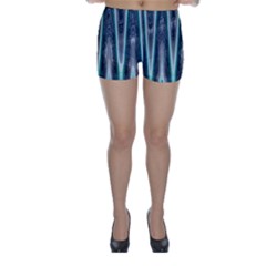 Blue Turquoise Zigzag Pattern Skinny Shorts by BrightVibesDesign