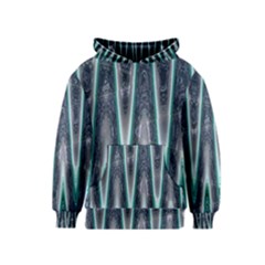 Blue Turquoise Zigzag Pattern Kids  Pullover Hoodie by BrightVibesDesign