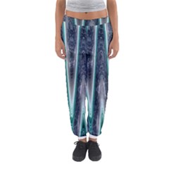 Blue Turquoise Zigzag Pattern Women s Jogger Sweatpants by BrightVibesDesign