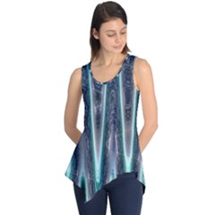 Blue Turquoise Zigzag Pattern Sleeveless Tunic by BrightVibesDesign