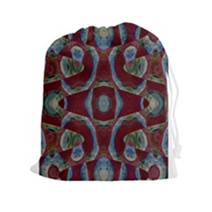 Fancy Maroon Blue Design Drawstring Pouches (xxl)