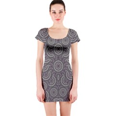 Geometric Boho Print Short Sleeve Bodycon Dress