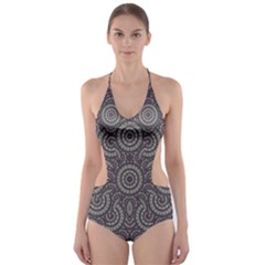 Geometric Boho Print Cut-out One Piece Swimsuit