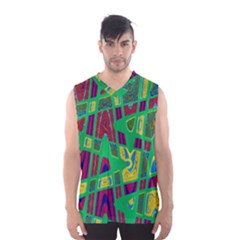 Bright Green Mod Pop Art Men s Basketball Tank Top