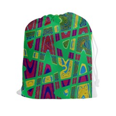 Bright Green Mod Pop Art Drawstring Pouches (xxl)