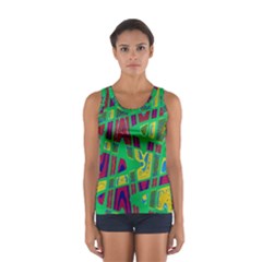 Bright Green Mod Pop Art Tops