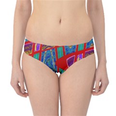 Bright Red Mod Pop Art Hipster Bikini Bottoms