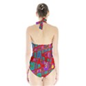 Bright Red Mod Pop Art Women s Halter One Piece Swimsuit View2