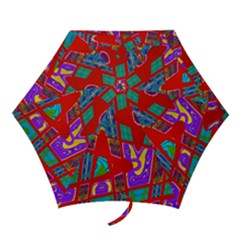 Bright Red Mod Pop Art Mini Folding Umbrellas