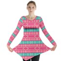 Pink blue rhombus pattern                               Long Sleeve Tunic View1