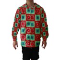 Blue red squares pattern                                Hooded Wind Breaker (Kids) View1