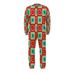 Blue Red Squares Pattern                                Onepiece Jumpsuit (kids) by LalyLauraFLM