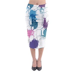 Cracked Wall                                   Midi Pencil Skirt