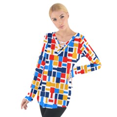 Colorful Shapes                                   Women s Tie Up Tee