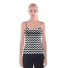 Black & White Zigzag Pattern Spaghetti Strap Top by Zandiepants