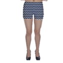 Black & White Zigzag Pattern Skinny Shorts View1