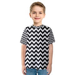 Black & White Zigzag Pattern Kid s Sport Mesh Tee