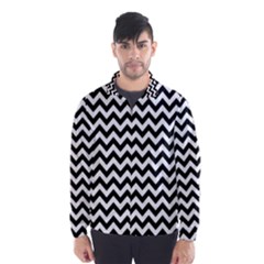 Black & White Zigzag Pattern Wind Breaker (men) by Zandiepants