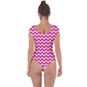 Hot Pink & White Zigzag Pattern Short Sleeve Leotard (Ladies) View2