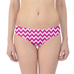 Hot Pink & White Zigzag Pattern Hipster Bikini Bottoms by Zandiepants