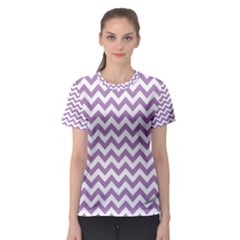 Lilac Purple & White Zigzag Pattern Women s Sport Mesh Tee