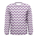 Lilac Purple & White Zigzag Pattern Men s Long Sleeve Tee View1