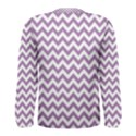 Lilac Purple & White Zigzag Pattern Men s Long Sleeve Tee View2