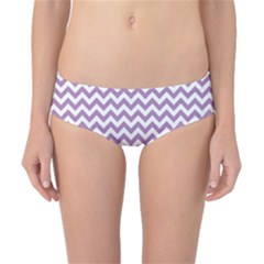 Lilac Purple & White Zigzag Pattern Classic Bikini Bottoms by Zandiepants