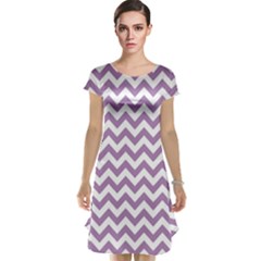 Lilac Purple & White Zigzag Pattern Cap Sleeve Nightdress by Zandiepants