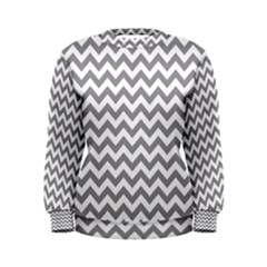 Medium Grey & White Zigzag Pattern Women s Sweatshirt