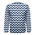 Navy Blue & White Zigzag Pattern Men s Long Sleeve Tee View2