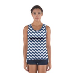 Navy Blue & White Zigzag Pattern Tops by Zandiepants