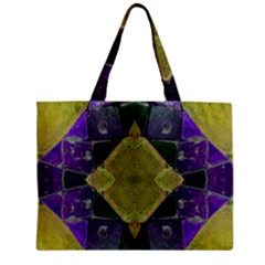 Purple Yellow Stone Abstract Zipper Mini Tote Bag