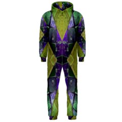 Purple Yellow Stone Abstract Hooded Jumpsuit (men)  by BrightVibesDesign