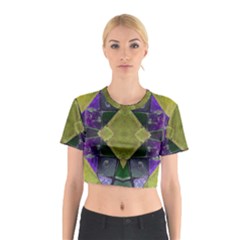 Purple Yellow Stone Abstract Cotton Crop Top