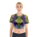 Purple Yellow Stone Abstract Cotton Crop Top View1